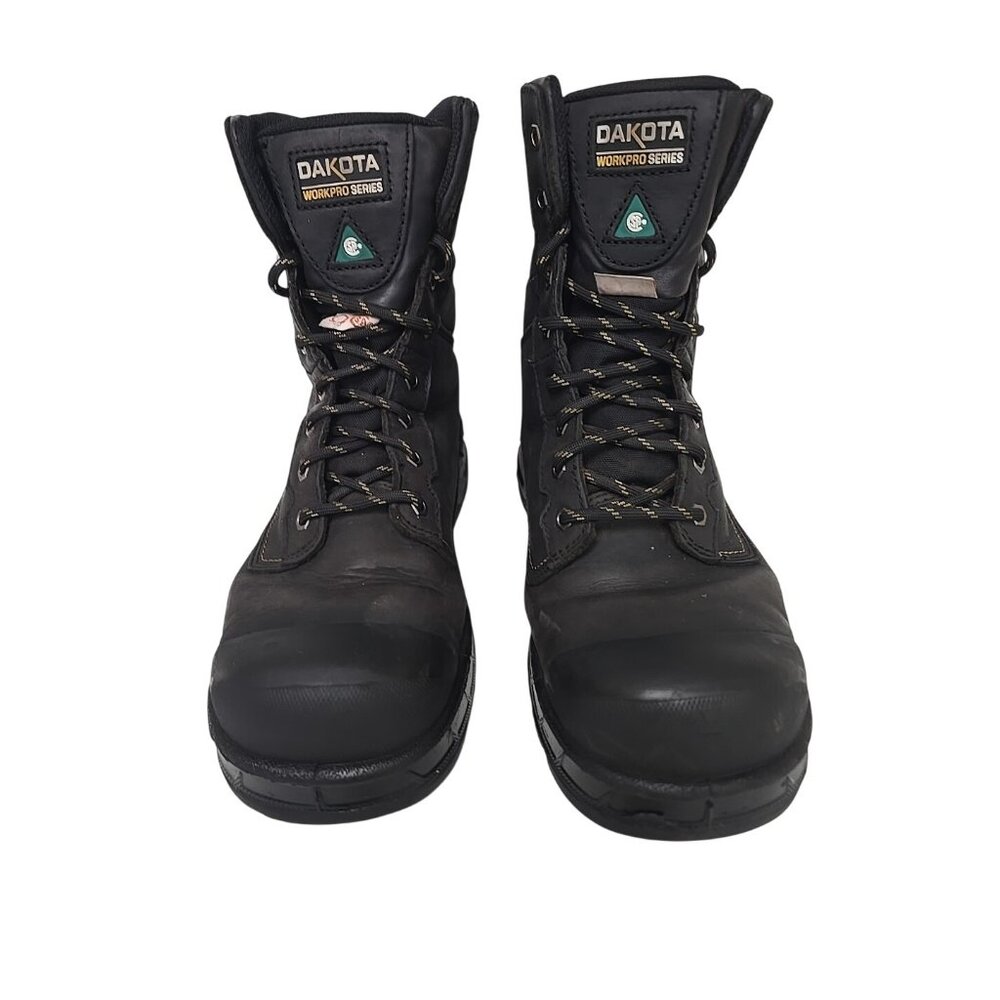 DAKOTA Men's 8'' 877 STEEL TOE STEEL PLATE WORK SAFETY BOOTS Black Size 10.5M - Picture 7 of 9